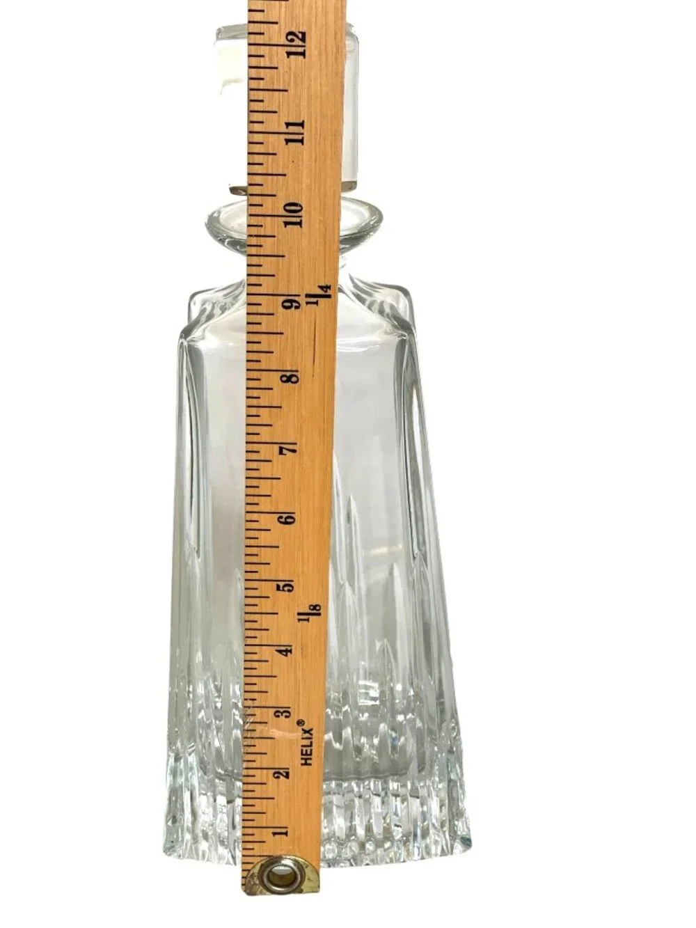 Vintage Art Deco Style Faceted Cut Crystal Glass Liquor Decanter and Stopper 12